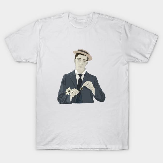 Happy Buster Keaton T-Shirt by damfino